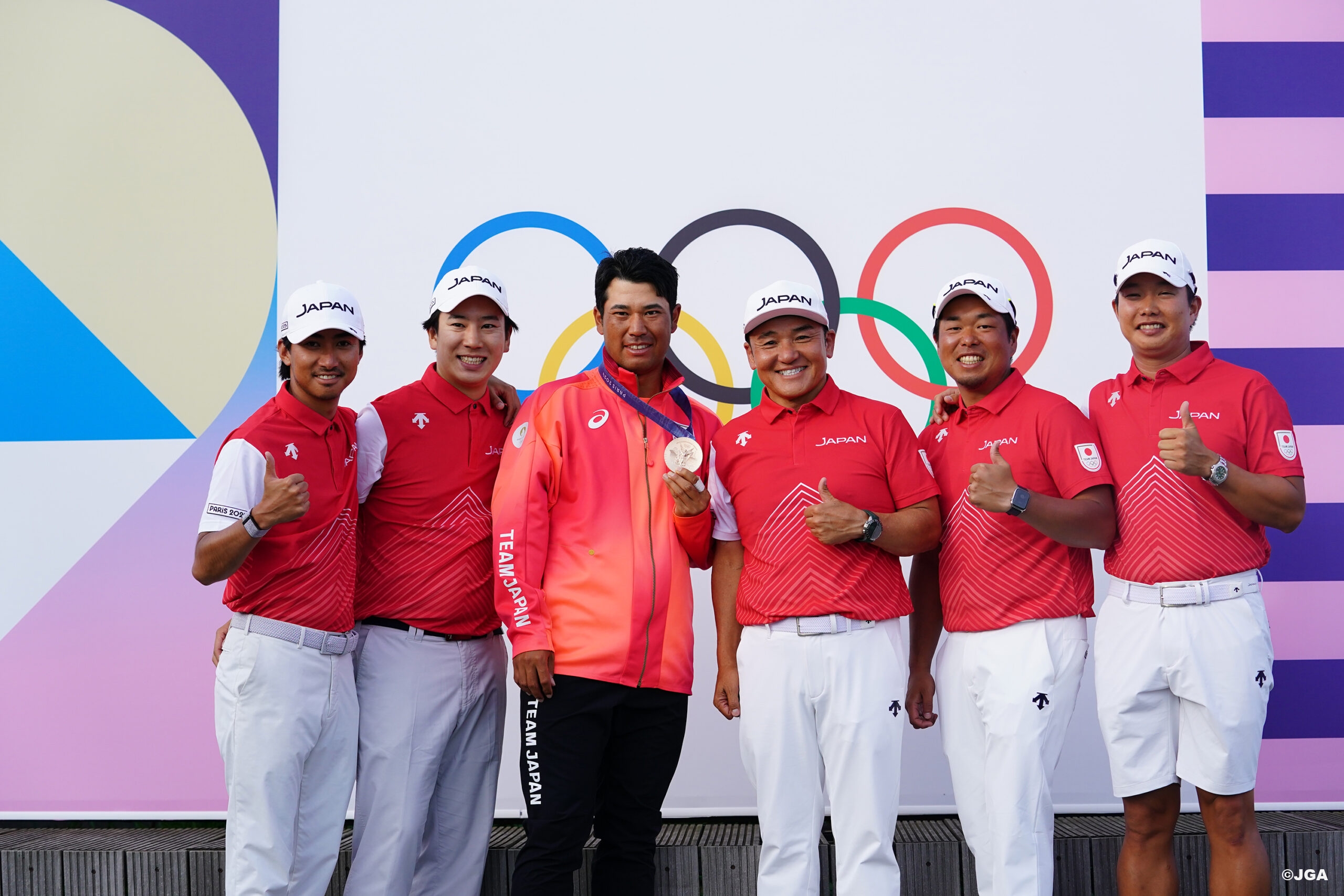 松山英樹サイン入】2025 MASTERS & PARIS 2024 フラッグ 松山英樹選手 